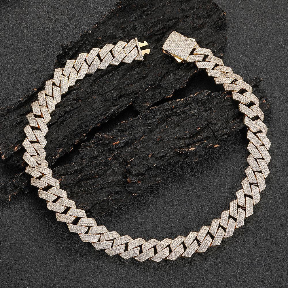 19mm 4-Row Full Zircon Iced Out Cuban Chain Necklace - CaratixJewelry